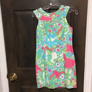 NEW NWOT bright pink blue green floral Lilly Pulitzer lined dress Sz 0